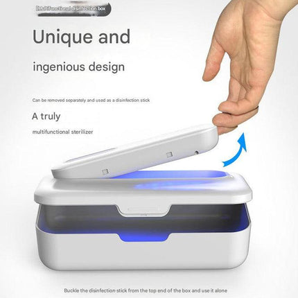 White 2-in-1 UV Sterilizer Box & Detachable Wand - For Phone, Jewelry, Masks.