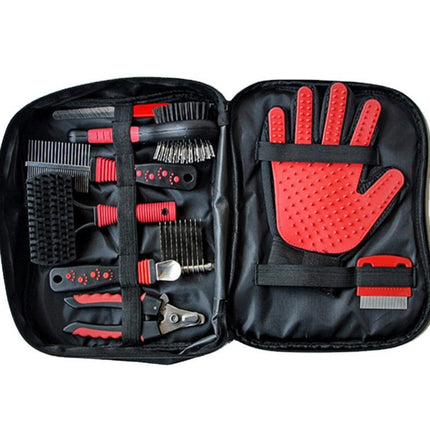 Dog & Cat Grooming Set - Multi-Tool Kit with Storage Case for Fur & Nail Care.