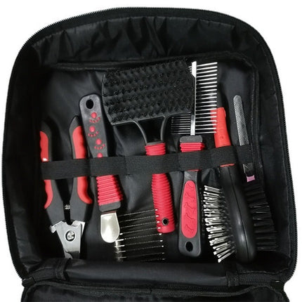 Dog & Cat Grooming Set - Multi-Tool Kit with Storage Case for Fur & Nail Care.