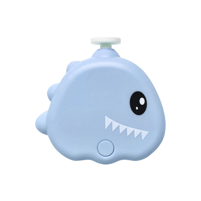Blue Cute Dinosaur Electric Pet Nail Grinder - 3-Speed, Low Noise, USB-C for Dogs & Cats.