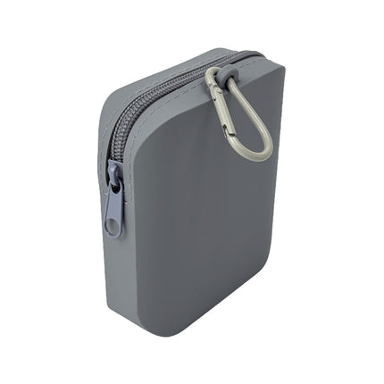 Gray Silicone Dog Treat Pouch (Set of 2) - Waterproof, Portable for Training & Walks.