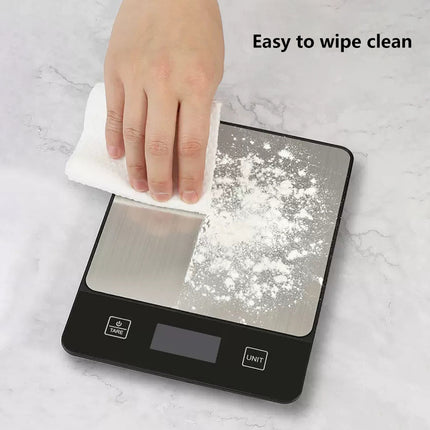White Digital Kitchen Scale - Stainless Steel Food Scale for Baking & Cooking (10kg/1g).