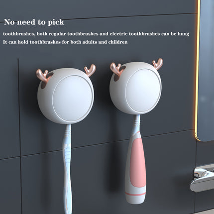 Cute UV Toothbrush Sanitizer Holder - Wall Mounted, Portable for Travel (Black ears bear).