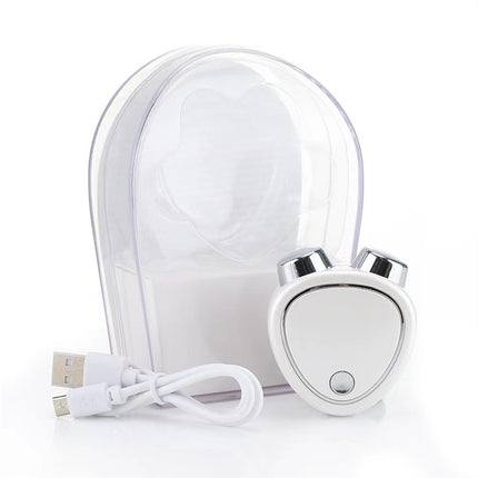 White Microcurrent Face Lifting Massager - Sonic Vibration, V-Shape Sculpting.