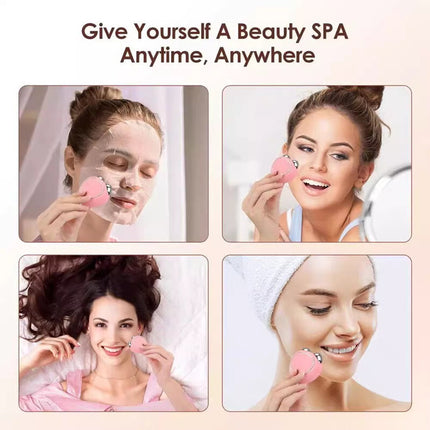 White Microcurrent Face Lifting Massager - Sonic Vibration, V-Shape Sculpting.