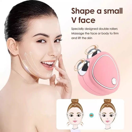 White Microcurrent Face Lifting Massager - Sonic Vibration, V-Shape Sculpting.