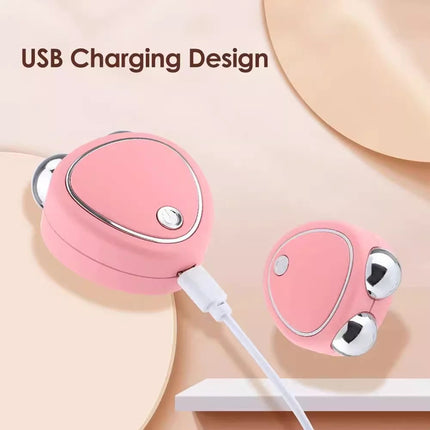 White Microcurrent Face Lifting Massager - Sonic Vibration, V-Shape Sculpting.
