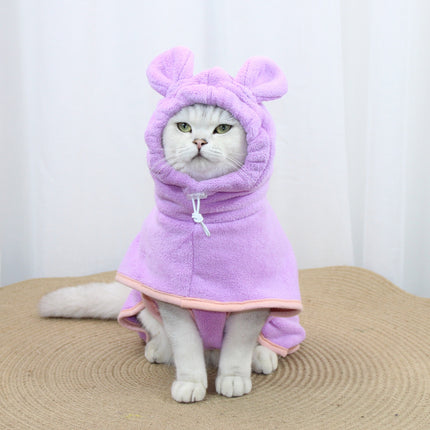 Purple Hooded Dog Bathrobe - Super Absorbent, Adjustable Fit, Cozy Pet Towel (Size : XL).