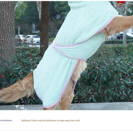 Purple Hooded Dog Bathrobe - Super Absorbent, Adjustable Fit, Cozy Pet Towel (Size : XL).