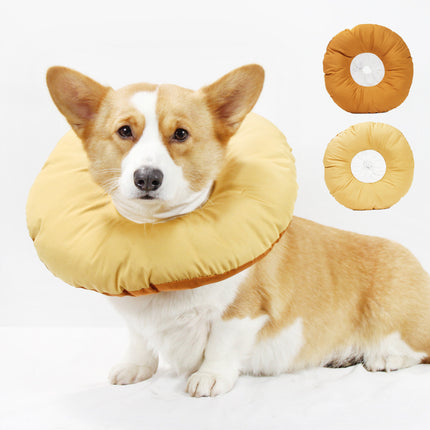 Yellow Adjustable Soft Elizabethan Collar for Pets - Comfortable Recovery Aid - S.