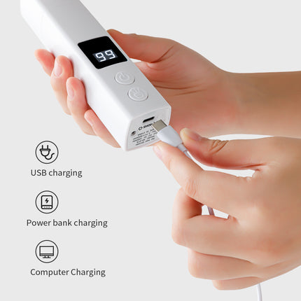White Professional Pet Nail Grinder Kit - LCD, LED, Laser, for Dogs & Cats.