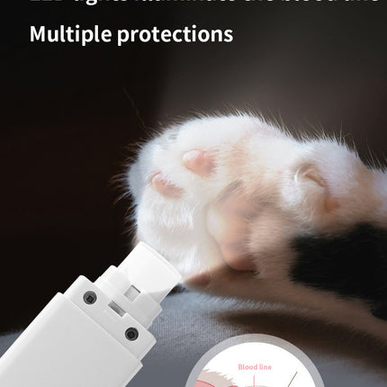 White Professional Pet Nail Grinder Kit - LCD, LED, Laser, for Dogs & Cats.