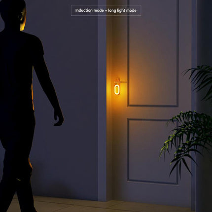 Wooden Motion Sensor LED Night Light - Doorknob Hanger & Writable Message Board.