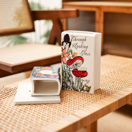 Literary Book Vase - Creative Ceramic Planter & Desk Organizer(Type A - 21x13x7cm).