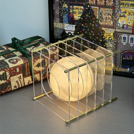 Minimalist Layered Acrylic Moon Lamp - USB Touch Dimmable (Transparent Moon Lamp).