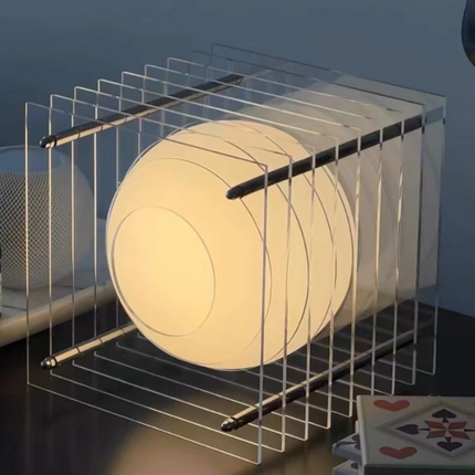 Minimalist Layered Acrylic Moon Lamp - USB Touch Dimmable (Transparent Moon Lamp).
