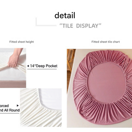 Khaki Plush Crystal Velvet Fitted Sheet - Ultra Soft, Warm & Thick for Winter (138x190+36cm).