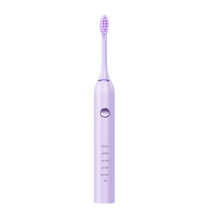 Advanced Sonic Toothbrush: 5 Cleaning Modes, 2-Min Timer, USB Fast Charge, Purple (4 brush heads + bracket + toothbrush box).