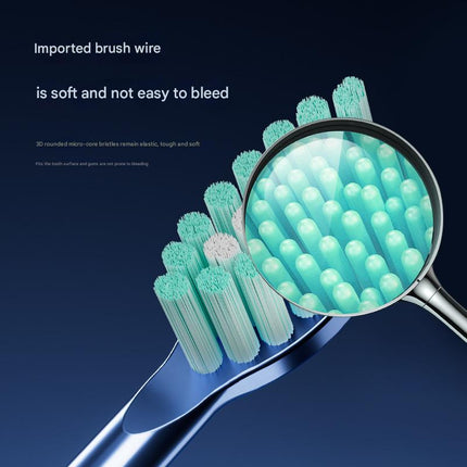 Advanced Sonic Toothbrush: 5 Cleaning Modes, 2-Min Timer, USB Fast Charge, Purple (4 brush heads + bracket + toothbrush box).