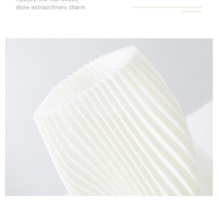 Unique Pleated Design Table Lamp - 3D Printed Washable Shade, Wooden Base, Adjustable LED (Three-star rotation).