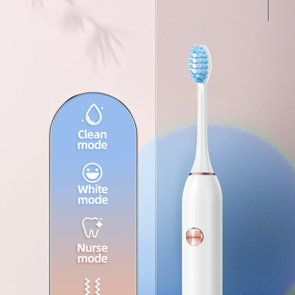White Professional Sonic Toothbrush for Adults - 5 Modes, Smart Timer (4 brush heads).