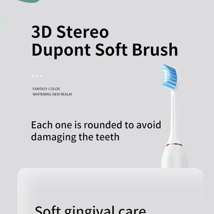 Black Professional Sonic Toothbrush for Adults - 5 Modes, Smart Timer (4 brush heads).