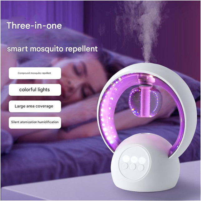 Pink Smart Mosquito Repeller & Humidifier - 3 Modes, Night Light, USB, Quiet Operation.