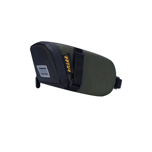 Green And Black Water-Resistant Bicycle Saddle Bag - 1.3L Reflective Seat Pack for Road & Mountain Bikes.