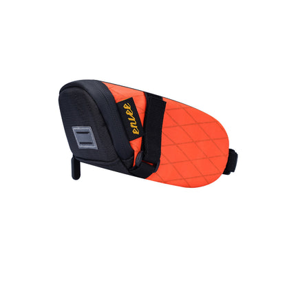 Orange And Black Water-Resistant Bicycle Saddle Bag - 1.3L Reflective Seat Pack for Road & Mountain Bikes.