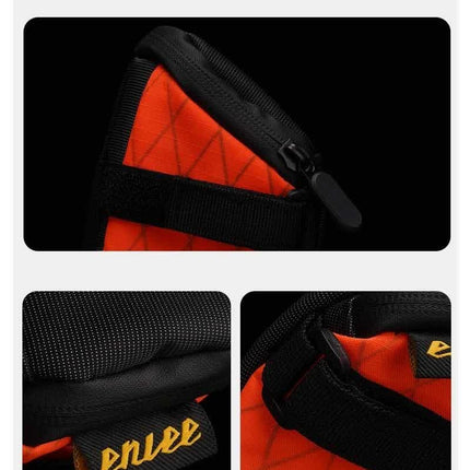 Orange And Black Water-Resistant Bicycle Saddle Bag - 1.3L Reflective Seat Pack for Road & Mountain Bikes.
