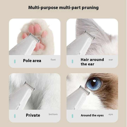 Green Rechargeable Pet Grooming Clipper with Built-in Vacuum - Low Noise Hair Trimmer for Dogs & Cats.