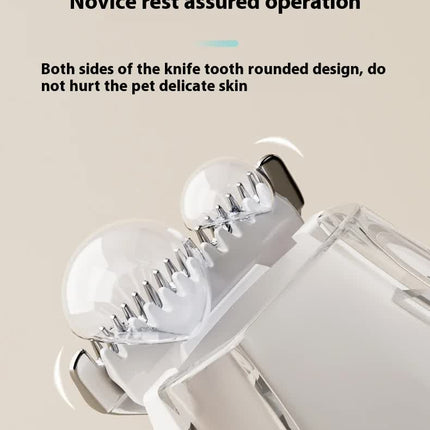Green Rechargeable Pet Grooming Clipper with Built-in Vacuum - Low Noise Hair Trimmer for Dogs & Cats.