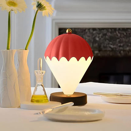 Black Rechargeable Hot Air Balloon LED Touch Lamp - 3-Color Nordic Style Desk Light.