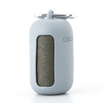 Grey Quick Dry Cooling Towel Set (2 Pack) - Microfiber Sport Towels with Silicone Cases & Carabiners.