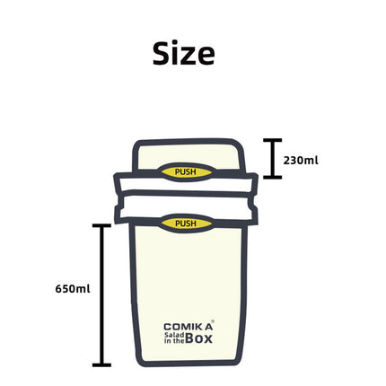 Yellow Portable Salad & Breakfast Cup On-the-Go - Dual Compartment Container with Spork.