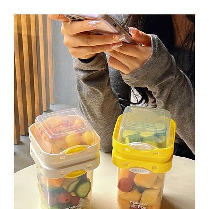 Purple Portable Salad & Breakfast Cup On-the-Go - Dual Compartment Container with Spork.