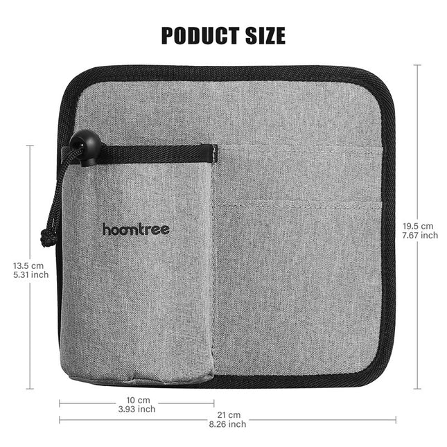 2 Pcs Grey Hands-Free Luggage Handle Travel Cup Holder & Organizer Pouch.