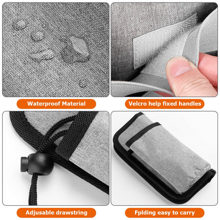 2 Pcs Grey Hands-Free Luggage Handle Travel Cup Holder & Organizer Pouch.