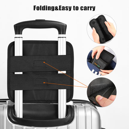 2 Pcs Grey Hands-Free Luggage Handle Travel Cup Holder & Organizer Pouch.