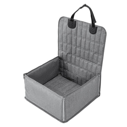 Black Waterproof Front Pet Car Seat Cover - Non-Slip Dog Booster Seat Protector Mat.