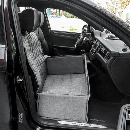 Black Waterproof Front Pet Car Seat Cover - Non-Slip Dog Booster Seat Protector Mat.