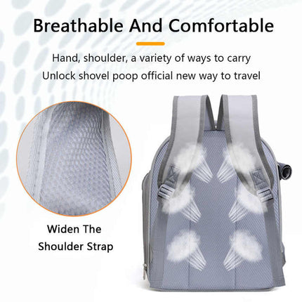 Beige And Pink Spacious Pet Carrier Backpack with Clear Window - Comfortable Travel Bag for Cats & Small Dogs.