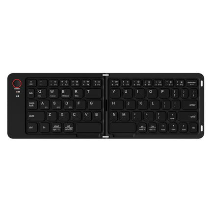 Black Ultra-Slim Foldable Bluetooth Keyboard - Portable Wireless Rechargeable Travel Keyboard for iOS Android Windows Devices.