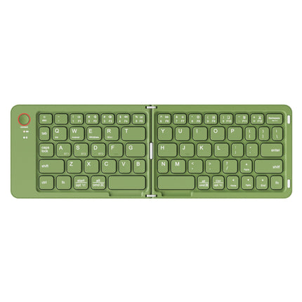 Green Ultra-Slim Foldable Bluetooth Keyboard - Portable Wireless Rechargeable Travel Keyboard for iOS Android Windows Devices.