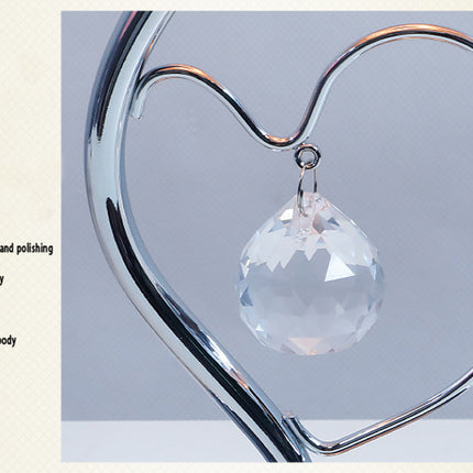 Pink,Green Roses And Silver Base Romantic Red Rose Flower Table Lamp - Crystal Heart Accent Bedside Night Light.