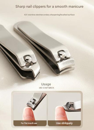 Green Compact 7-Piece Manicure Set - Stainless Steel Nail Grooming Kit with Stylish Travel Case.