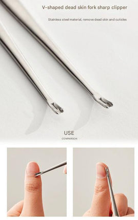 Green Compact 7-Piece Manicure Set - Stainless Steel Nail Grooming Kit with Stylish Travel Case.