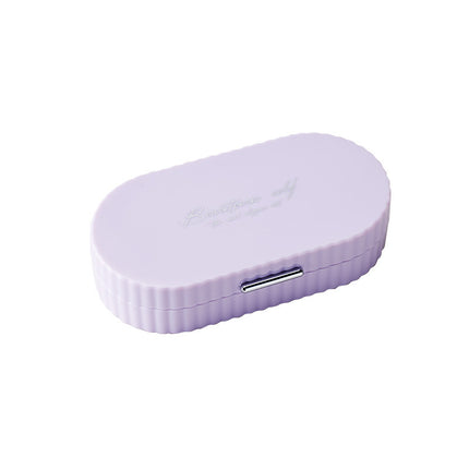 Purple Compact 7-Piece Manicure Set - Stainless Steel Nail Grooming Kit with Stylish Travel Case.