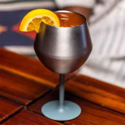 2 Pcs Green and Silver Detachable Stainless Steel Wine Glass - 14oz (420ml) Portable Stemmed Goblet for Outdoors & Travel.