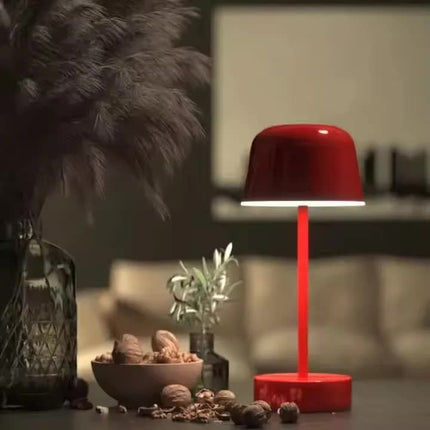 Yellow Modern Minimalist LED Table Lamp - Rechargeable Touch Control Desk Light.